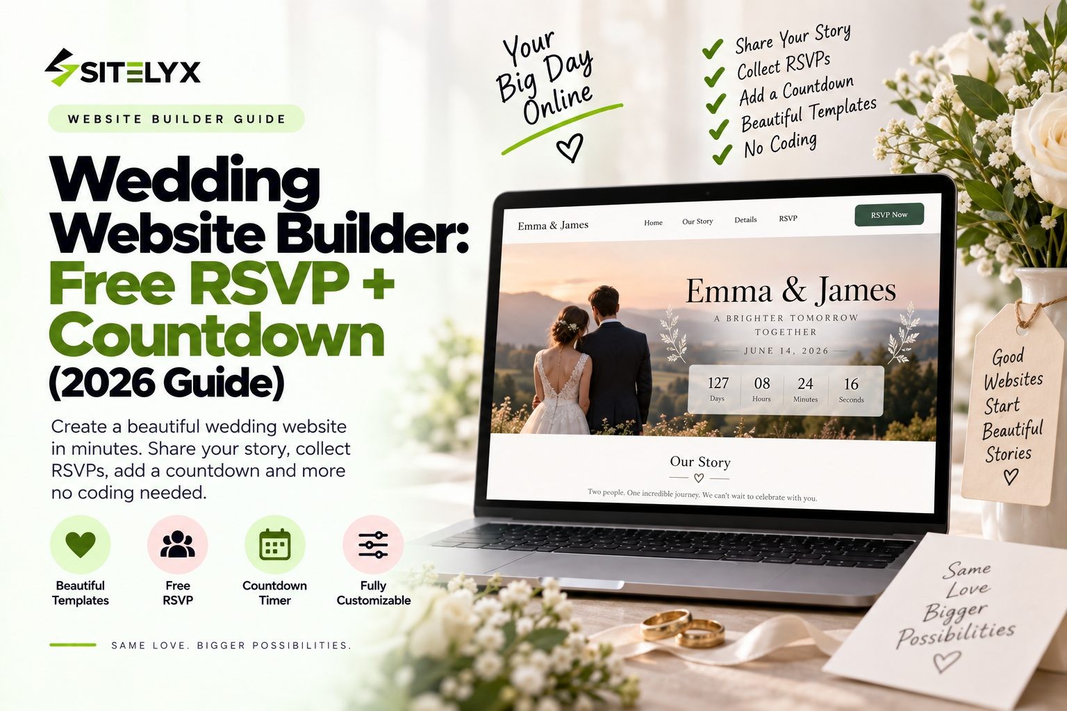Wedding Website Builder Free RSVP + Countdown (2026 Guide)